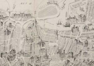 Gebr. Braakensiek ' Amsterdam Geïllustreerd' (illustrated map) 1883